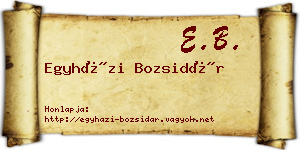 Egyházi Bozsidár névjegykártya